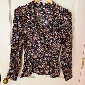 Y.A.S. Floral Print Button Front Blouse
